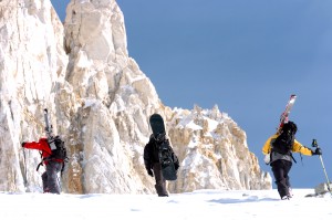 Students snowboarding in Mendoza